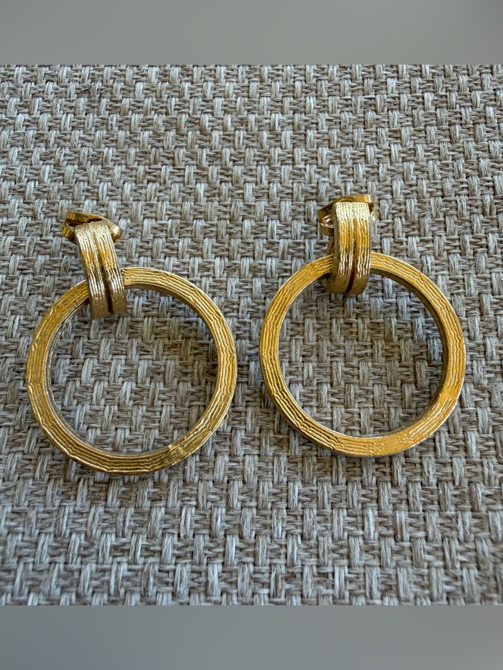 Vintage Coro Door Knocker Hoop Earrings MCM